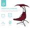 Best Choice Products Hanging Curved Chaise Lounge Chair Swing for Backyard, Patio w/ Pillow, Shade, Stand